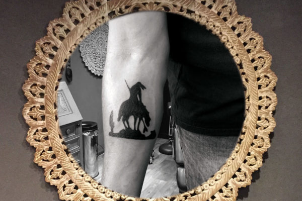 ♂ Indian on horse tattoo